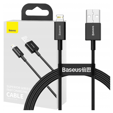 BASEUS Superior Series USB na Lightning kabel, 2.4A, 1m (crni)