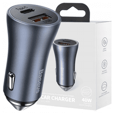 BASEUS Baseus 40W Qc4.0+ Pd Auto Punjač Za Mobitele S Usb-C Priključcima