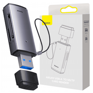BASEUS Čitač memorijskih kartica Lite serije SD/TF, USB (sivi)