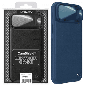 Nillkin Nillkin CamShield Leather S Case etui za iPhone 14 Plus, torbica sa zaštitom za kameru, plava