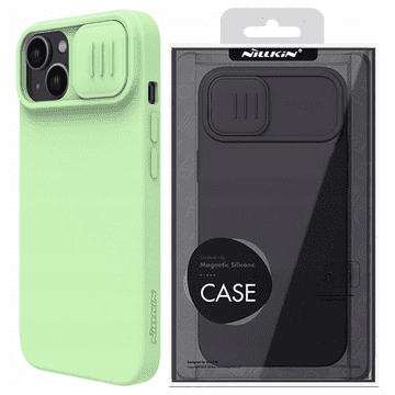 Nillkin Nillkin CamShield Silky Silicone Case etui za iPhone 14 Plus maskica sa zaštitom za kameru, zelena