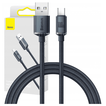 BASEUS Baseus Usb Na Usb-C Kabel 100W Za Mobitele I Prijenosna Računala Brzo Punjenje 1,2 M