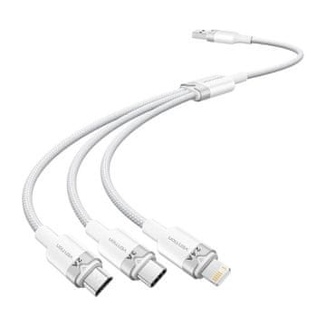 Vention USB 2.0 A na 3-u-1 kabel 3A Vention CTPWG 1,5 m (bijeli)