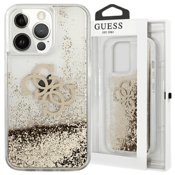 Guess Guess Tvrda Futrola Za Iphone 13 Pro Max 6.7 Zlatna Tekuća Šljokica 4G