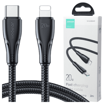 Joyroom Surpass Series A11 Lightning / USB-C 20W kabel od 1,2 m - crni