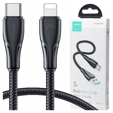 Joyroom Surpass Series A11 Lightning/USB-C 20W 0,25 m kabel - crni