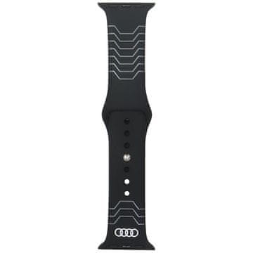 Audi Silikonski remen s geometrijskim uzorkom za Apple Watch , crni