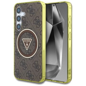 Guess Smeđa maskica za Samsung Galaxy S25 4G s glitterom i MagSafe za Samsung Galaxy S25