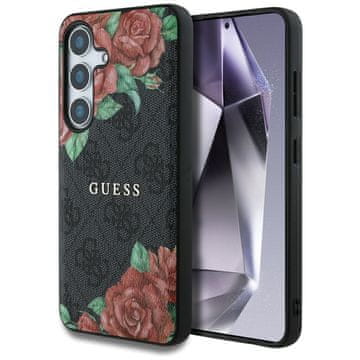 Guess Samsung Galaxy S25 MagSafe kožna maskica s cvjetnim logotipom
