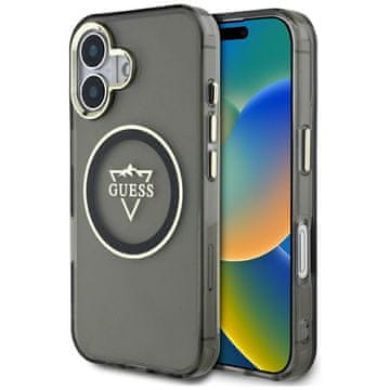 Guess Futrola za iPhone 16 MagSafe metalni logo crna