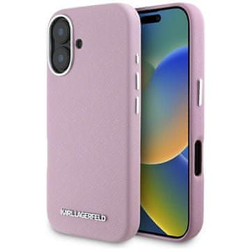 INNA Karl Lagerfeld Saffiano Potpuno Omotana Futrola Za Magsafe Iphone 16 S Ružičastim Logom