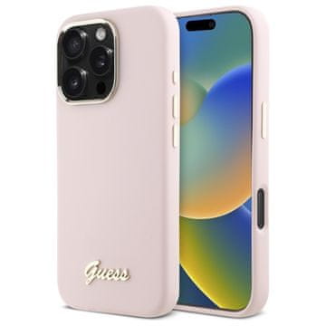 Guess Guess Tvrda Silikonska Futrola Za Iphone 16 Pro 6.3 S Metalnim Logom