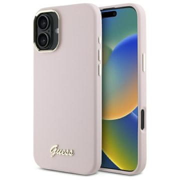 Guess Guess Tvrda Silikonska Futrola Za Iphone 16 Plus 6.7 S Metalnim Okvirom S Logom