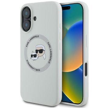 Karl Lagerfeld silikonska MagSafe maskica za iPhone 16 bež boje