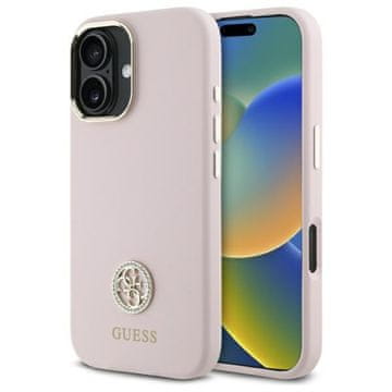Guess Guess Silikonska Futrola Za Iphone 16 6.1 S Logom I Štras Kristalima