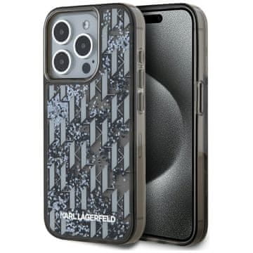 Karl Lagerfeld Liquide Glitter crna maskica za iPhone 15 Pro