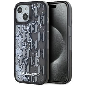 Karl Lagerfeld Liquide Glitter crna maskica za iPhone 15