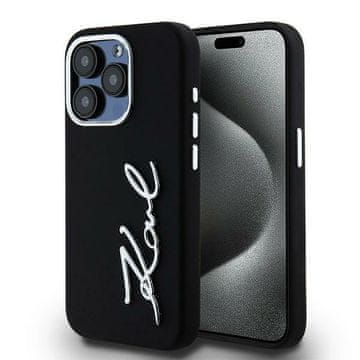Karl Lagerfeld Silikonska metalna futrola za iPhone 15 Pro Max crna