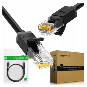 Ugreen NW102 Ethernet RJ45 mrežni kabel, Cat.6, UTP, 5 m (crni)