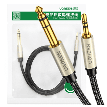 Ugreen AV127 10628 audio TRS kabel mini jack 3,5 mm / jack 6,35 mm 2 m - sivi