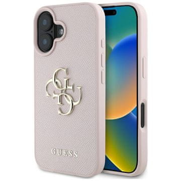 Guess Futrola za iPhone 16 4G Logo roza