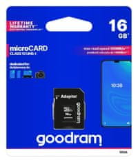 INNA Goodram Microsd Memorijska Kartica 16 Gb Za Mobitele, Fotoaparate, Snimače Visoke Kvalitete