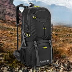 MG Outdoor planinarski ruksak 60L, crni