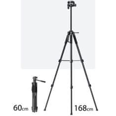 MG Photo Trip stativ za fotoaparat i kameru 60–168 cm, crni