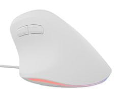 Natec Crake 2 PRO vertikalni žičani miš, 12800 DPI, za dešnjake, bijeli