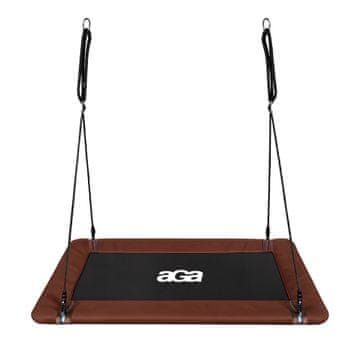 Aga Viseća pravokutna ljuljačka 150x79 cm Smeđa