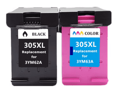 TiskajPoceni Hp 305XL komplet zamjenska tinta / Deskjet 2300, 2320, 2700, 2720, 2730, 4100, 4134, 4120 / Deskjet plus 4120, 4122, 4130 NE RADE NA PRINTERIMA S e NA KRAJU i HP+ crna XXL, boja XXL