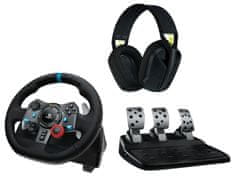 Volan G29 Driving Force (PS5/PS4/PS3) + slušalice G435, crne boje (991-000539)