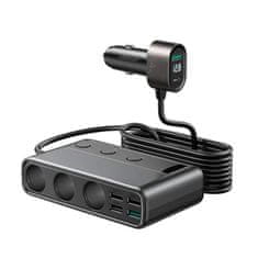 Joyroom AUTO PUNJAČ JOYROOM JR-CL06 Multi-Port (crni) - 154W, 3 DC, 3 USB, USB-C brzo punjenje