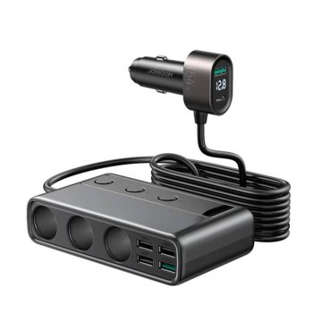 Joyroom AUTO PUNJAČ JOYROOM JR-CL06 Multi-Port (crni) - 154W, 3 DC, 3 USB, USB-C brzo punjenje