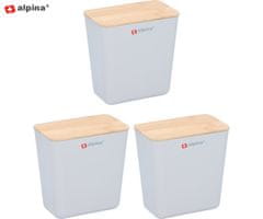 Alpina Set posuda s poklopcima, 1L, 3 komada, sive