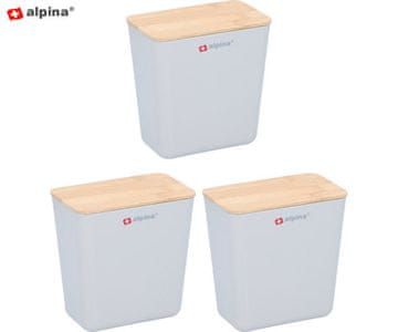 Alpina Set posuda s poklopcima, 1L, 3 komada, sive
