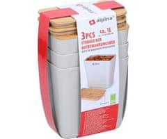Alpina Set posuda s poklopcima, 1L, 3 komada, sive