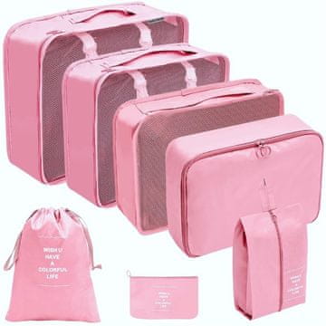 LIVEFY putni set organizatora LuxePack 7kom, ružičasta