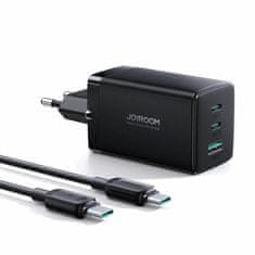 Joyroom punjač 65W USB 2xTipC TipA GaN PD + kabel crni JR-TCG01