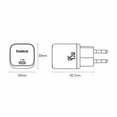 BASEUS punjač 45W USB TypeC QC PD bijeli PicoGo