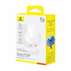 BASEUS punjač 45W USB TypeC QC PD bijeli PicoGo