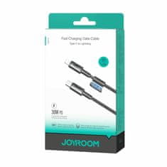 Joyroom USB Type-C/Lightning kabel 1,2 m 30 W crni pleteni s magnetom S-A50