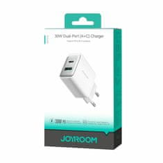 Joyroom punjač 30W USB TypeC TypeA GaN QC PD bijeli JR-TCF15