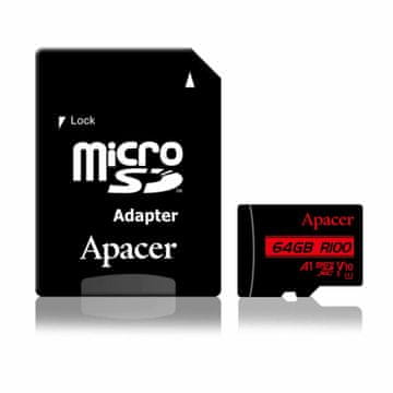 Apacer microSD XC 64GB memorijska kartica U1 R100 Klasa 10 AP64GMCSX10UB-R