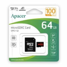 Apacer microSD XC 64GB memorijska kartica U1 R100 Klasa 10 AP64GMCSX10UB-R