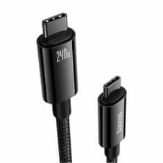 BASEUS USB kabel C-C 3m 240W Tungsten Gold pleteni crni CAWJ040101
