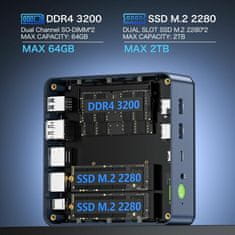GMKtec računalo mini PC M5 AMD Ryzen7 16GB RAM 512GB SSD NucBox crno