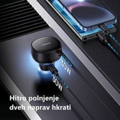 BASEUS Auto punjač 12-24V 60W TypeC PD QC crni Enjoyment Pro