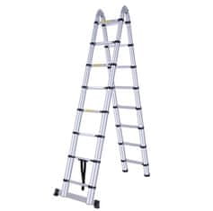 MXM 2u1 teleskopske zglobne ljestve / dvostrane - 5,6 m, aluminijske