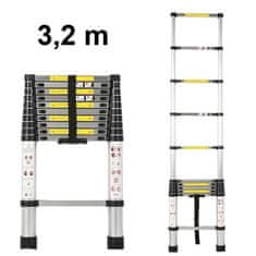 MXM Teleskopske ljestve - 3,2m, aluminijske